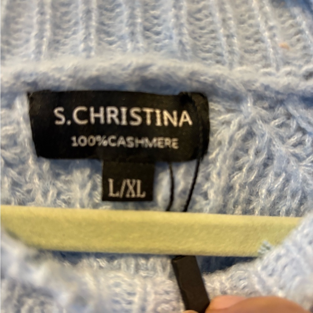 S. Christina Blue Cashmere Sweater NWT - Picture 4 of 8